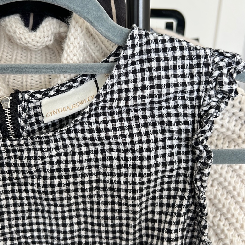Cynthia Rowley B&W Gingman Dress Size 6